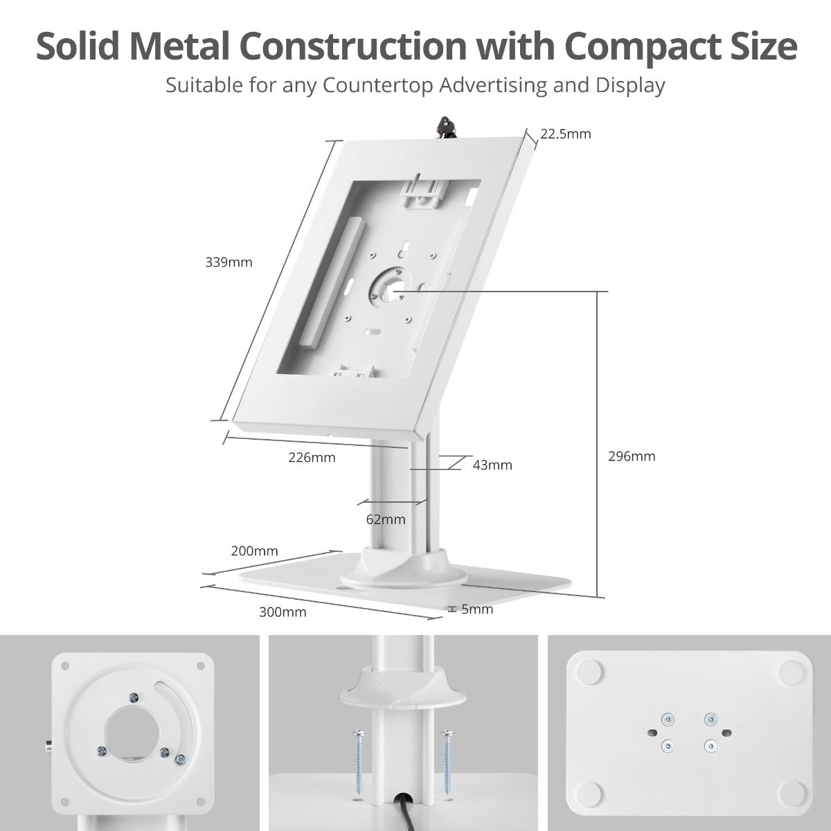 Security Lockable Countertop Kiosk Stand Holder for iPad