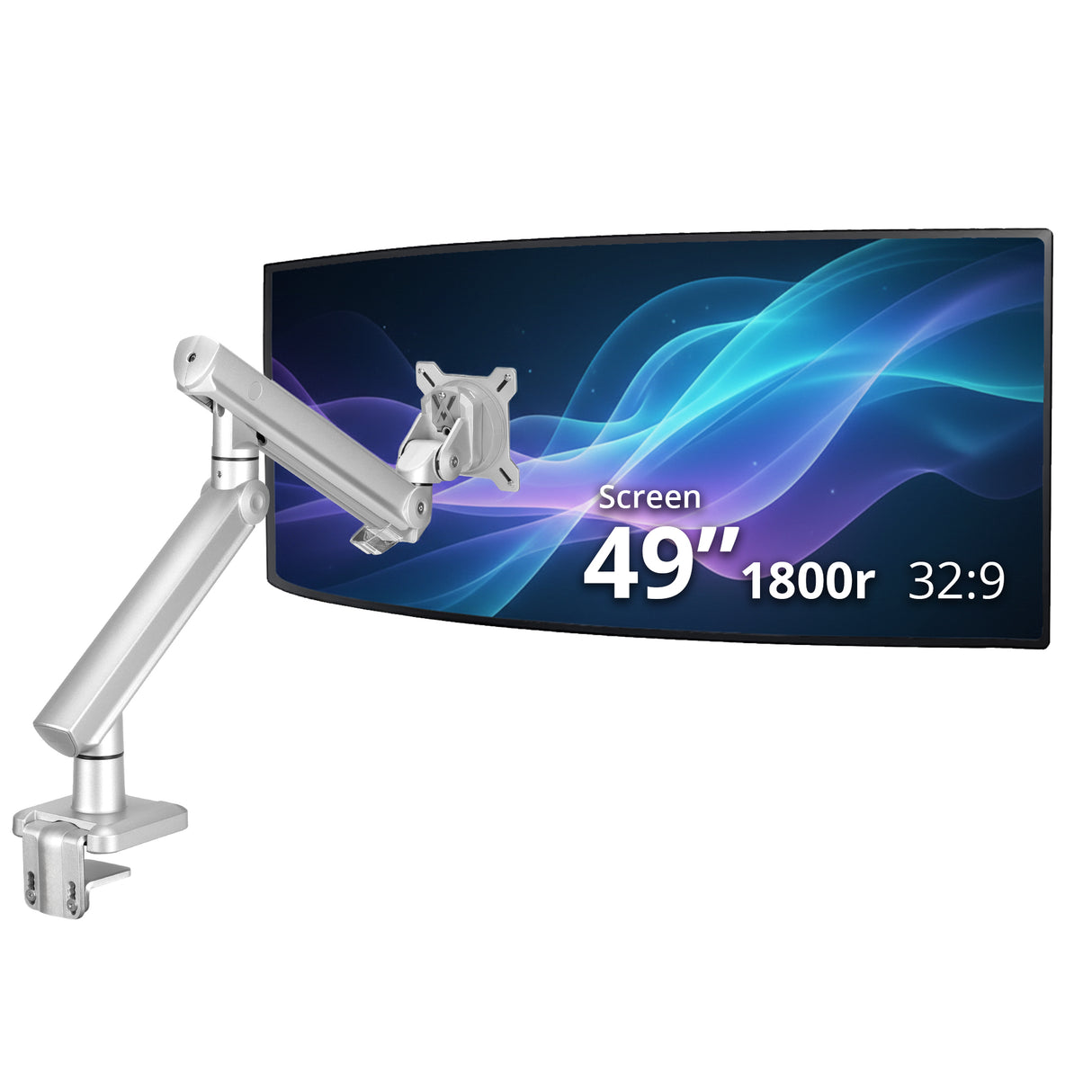 MTPRO Single 49 Inch Mechanical Spring Monitor Arm Top Mount - Up to 49”- Weight Between 4.4 - 44 lbs - VESA 75mm/100mm - TAA Compliant