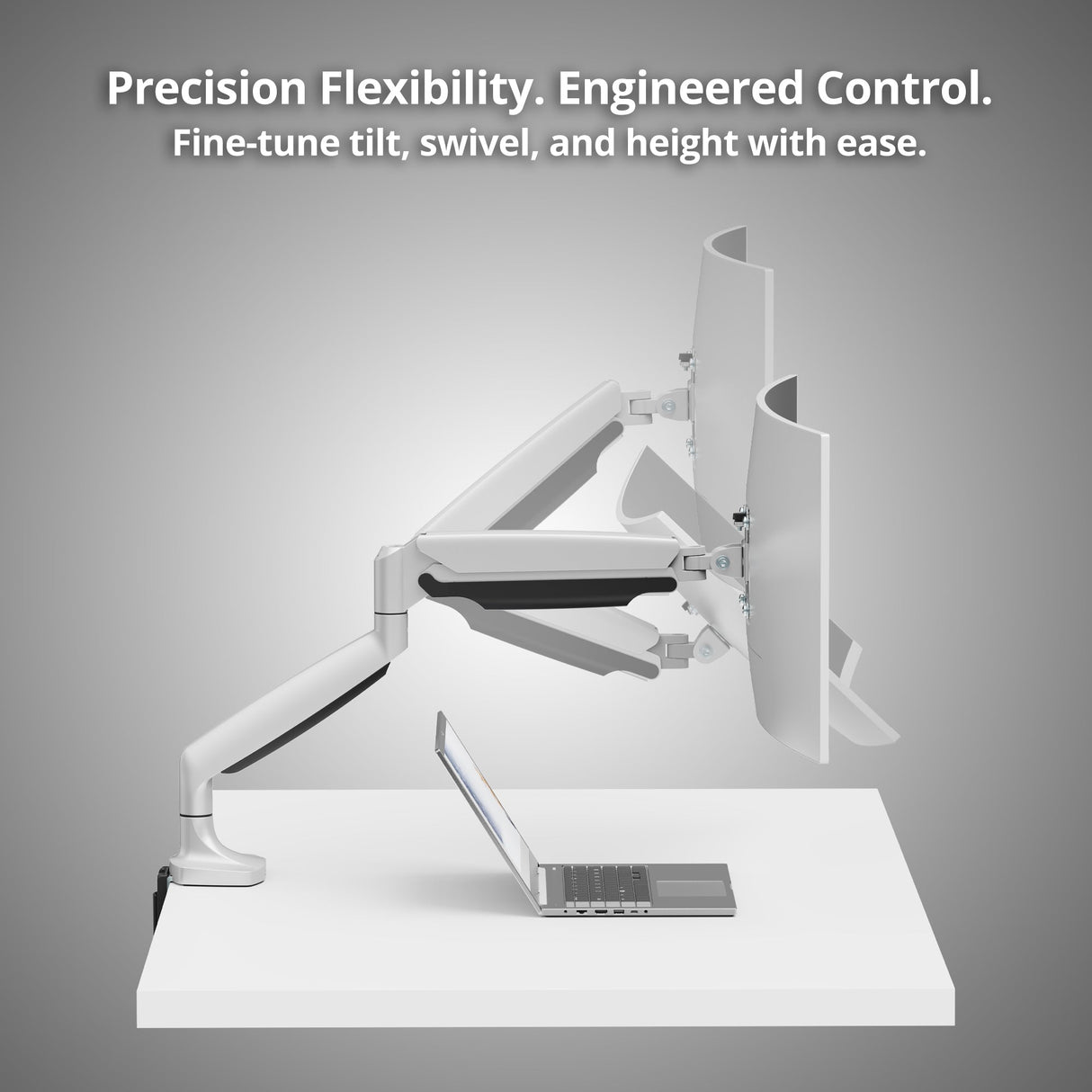 Single 45 inch Mechanical Spring Monitor Arm Desk Mount 26.4 lbs, Fits 17" to 45" Screen, Max Load 26.4 lbs, VESA 75/100/200 Compatible, Gray
