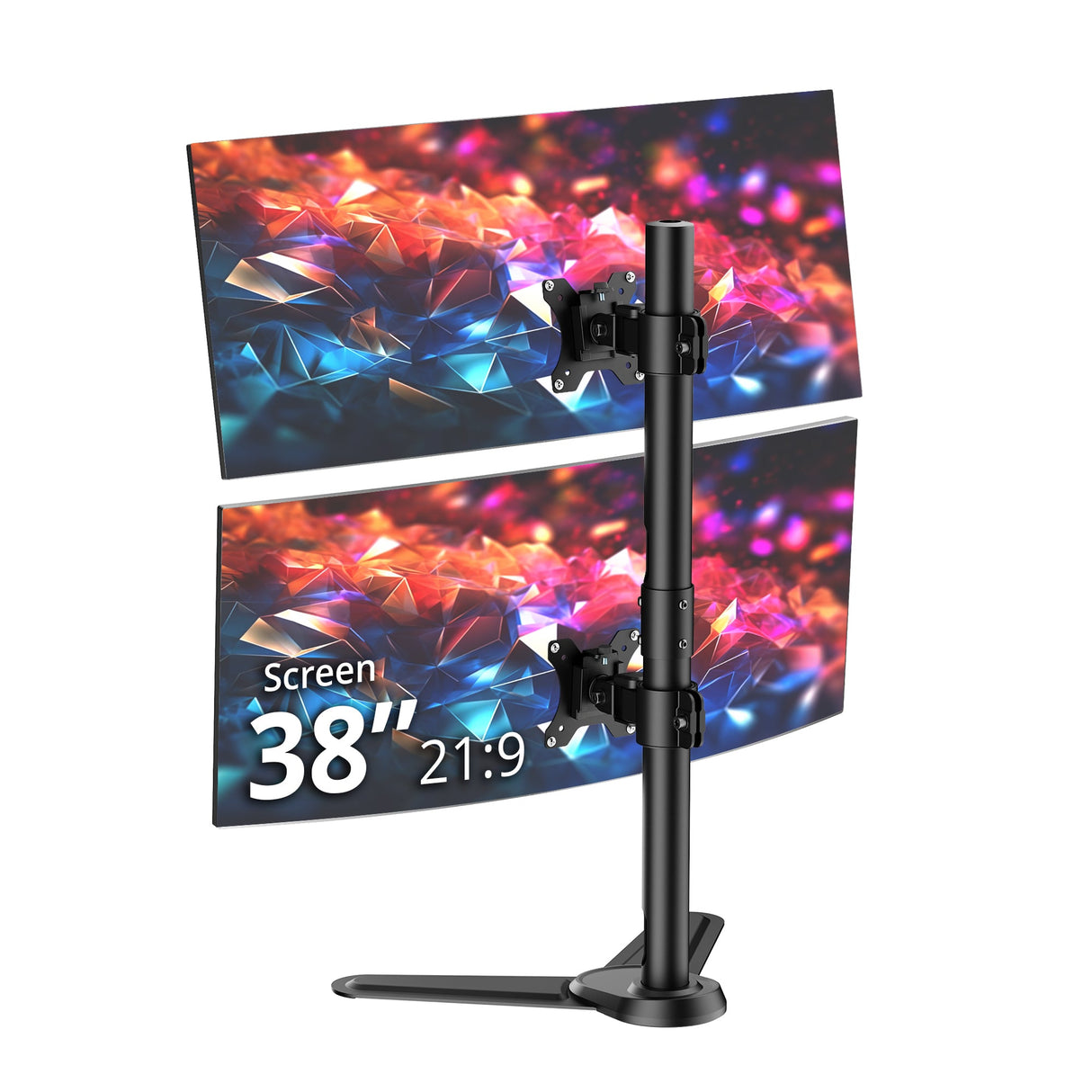 Dual Vertical Monitor Stand - Heavy-Duty Freestanding Mount for 13-38" Screens, up to 26.5 lbs each, VESA 75/100
