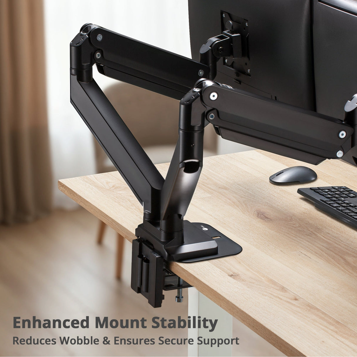 Adjustable Reinforcement Bracket Mount Plate-black Protects Your Desktop - Supports Monitor Stands with Grommet or C-Clamp Mounts
