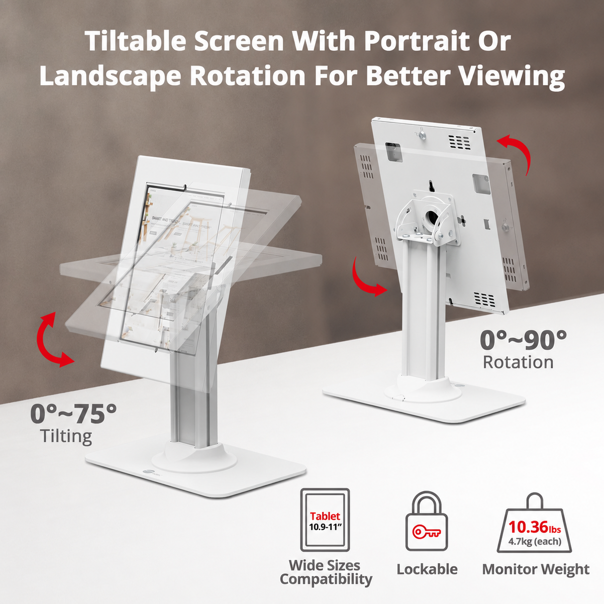 SIIG Security Lockable Countertop Kiosk Stand for 10.9" and 11" Tablet