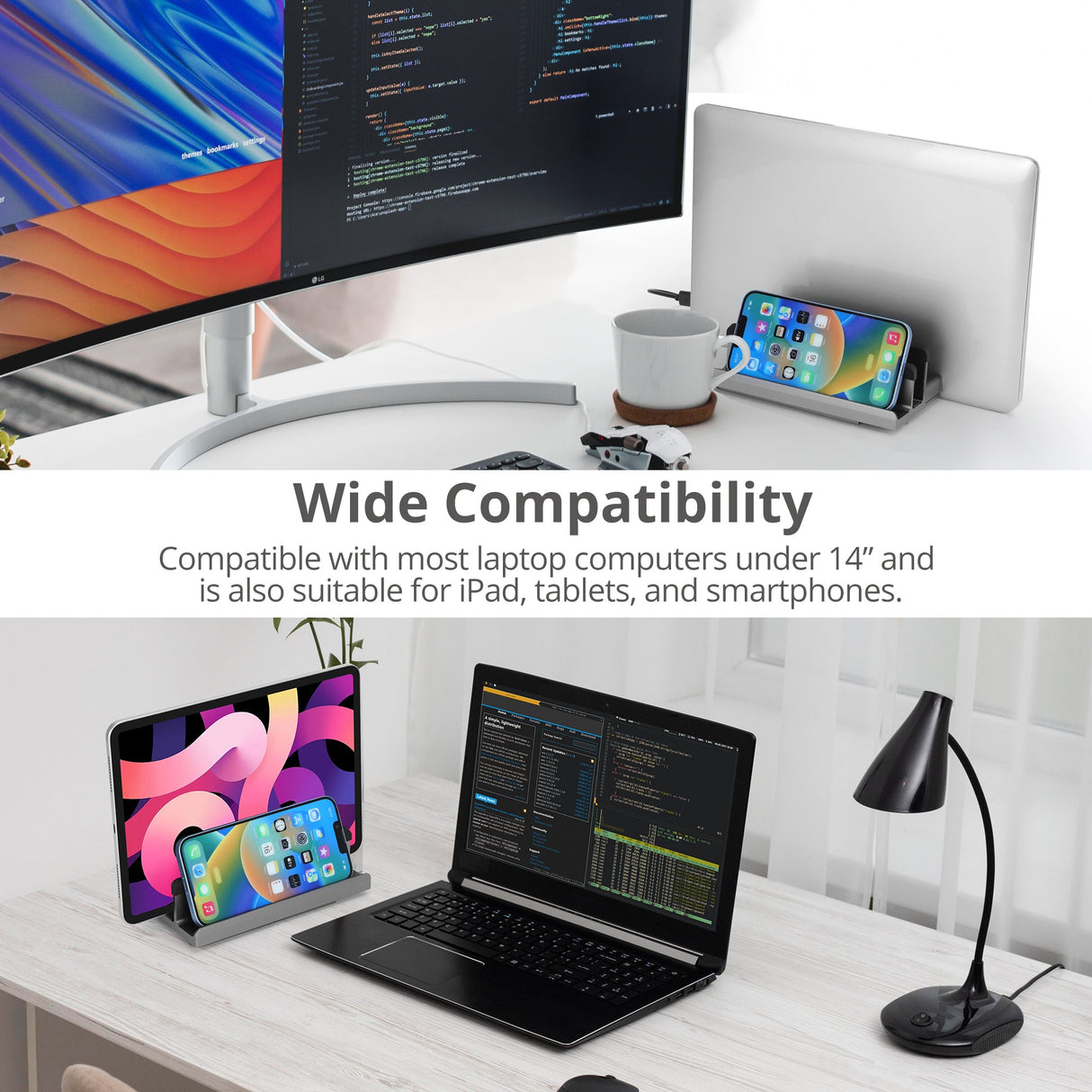 USB-C Laptop Stand with 4K Multitask Docking Station, HDMI display 4K@60Hz, 2xUSB-A 5Gbps, GbE, SD/Micro SD, PD 100W
