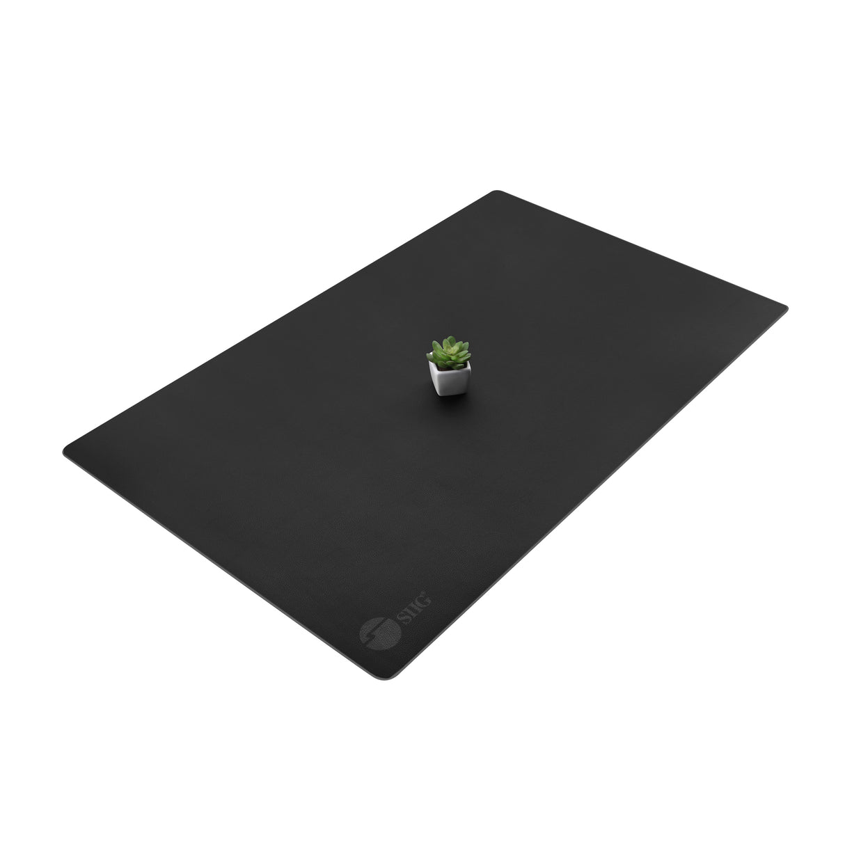 Large Artificial Leather Smooth Desk Mat Protector - Black