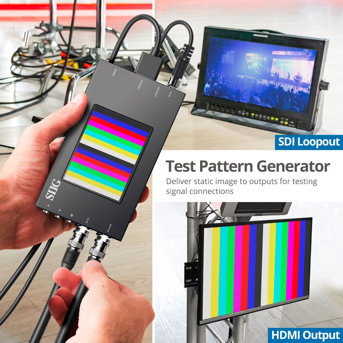 3G-SDI to HDMI Converter with Scaler and Monitor