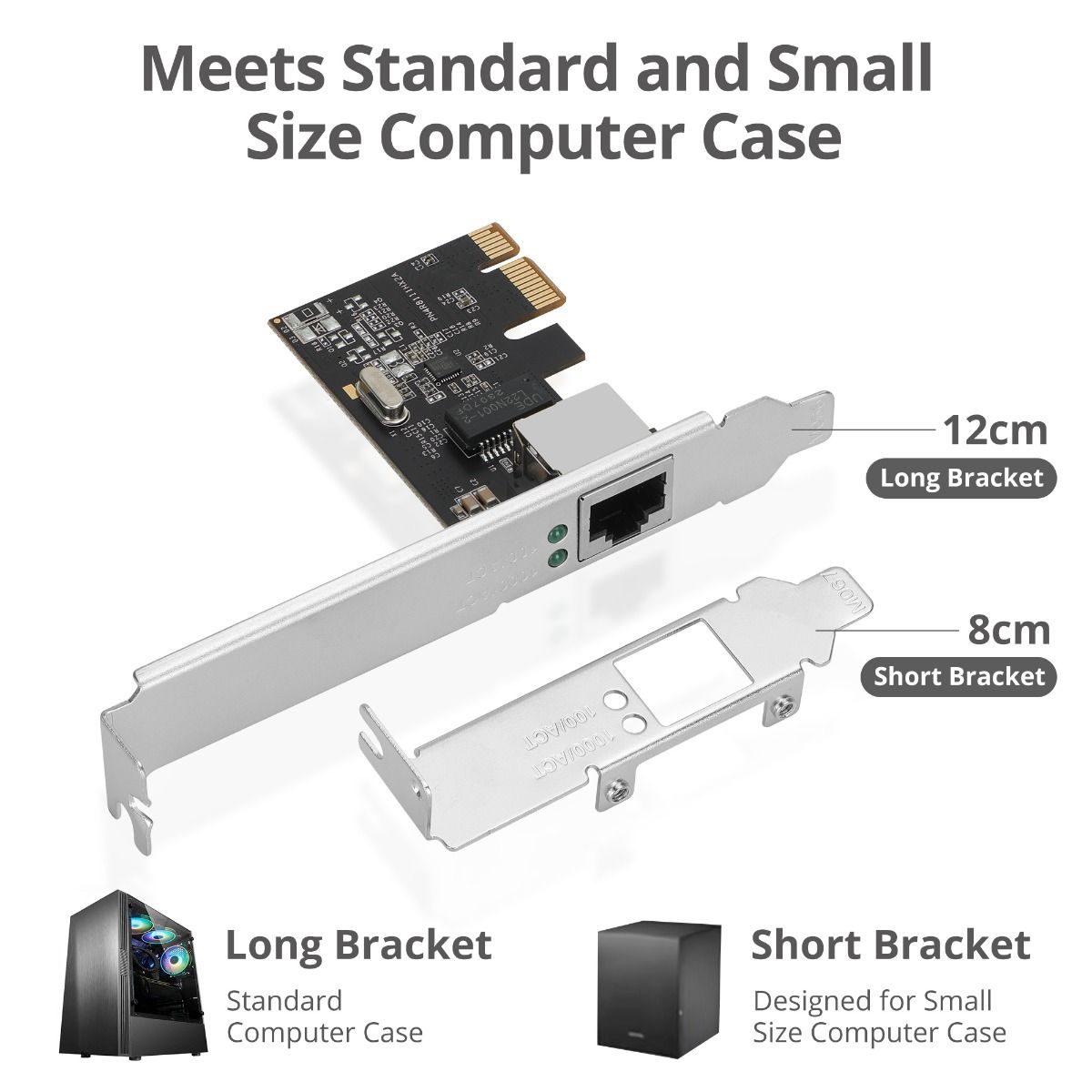 Dual Profile Gigabit Ethernet PCIe - up to 1000Mb/s data transfer rate