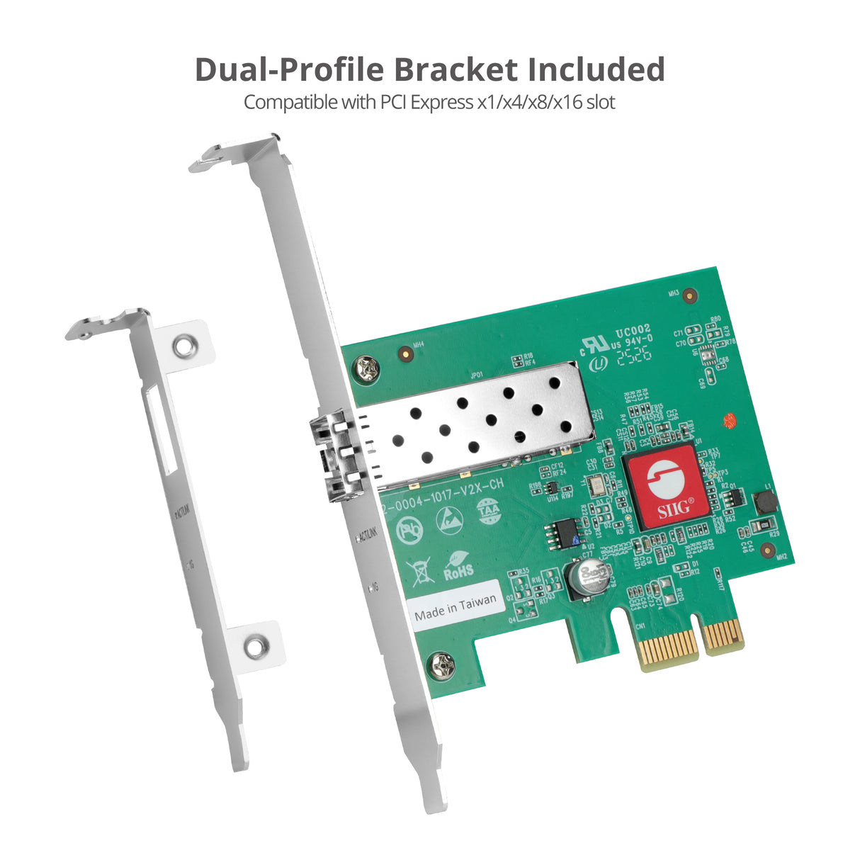 Single Port 1G SFP Ethernet Network PCIe Card - 1Gbps - TAA Compliant