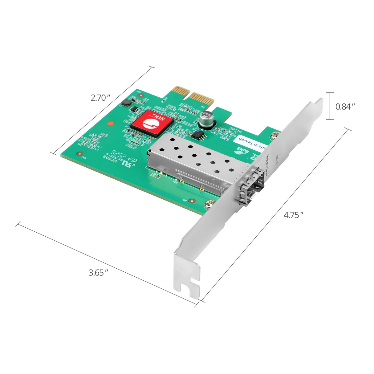 Single Port 1G SFP Ethernet Network PCIe Card - 1Gbps - TAA Compliant