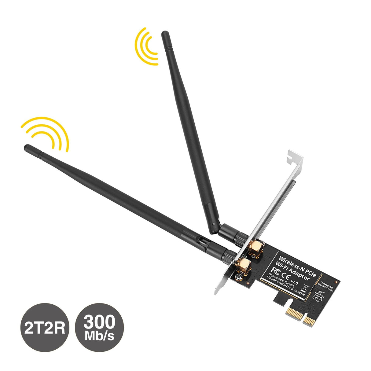 DP Wireless-N PCI Express Wi-Fi Adapter Dual Antenna 2.4GHz