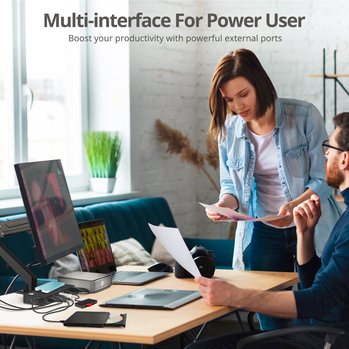10-Port Industrial USB A&C 5Gbps Hub with Dual USB-C & Charging