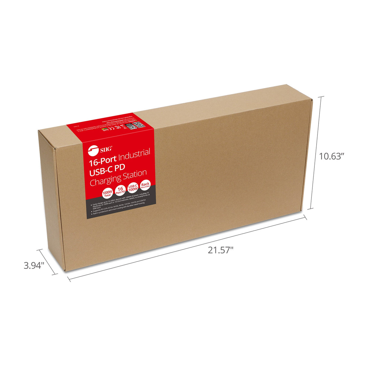 16-Port Industrial USB-C PD Charging Station - 1000W - up to 10 USB-C 100W - up to 16 USB-C 60W