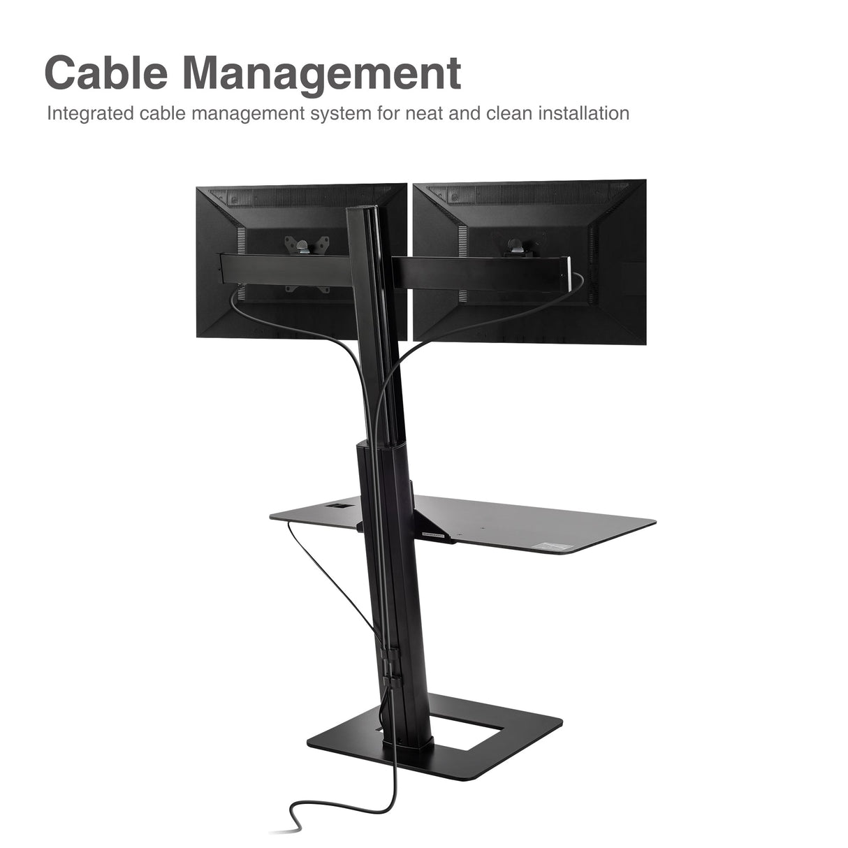 Dual Display Adjustable Computer Keyboard Stand - Supports 17" to 30", 13.2lbs Displays - VESA Compatible, Tilt, Swivel, Rotate Sit/Stand Desk Stand