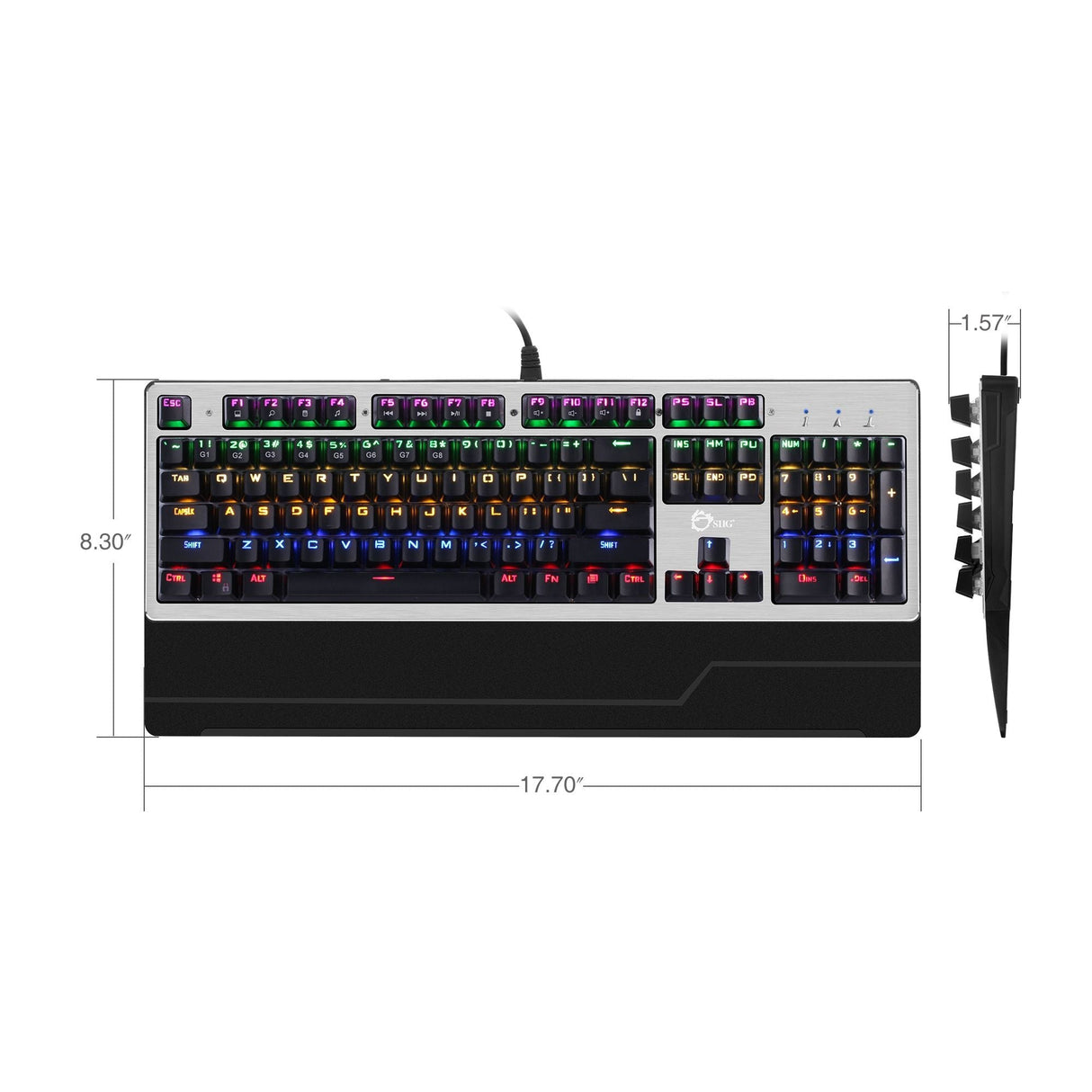 USB Wired Mechanical Gaming Keyboard With 7 Color LED Backlit