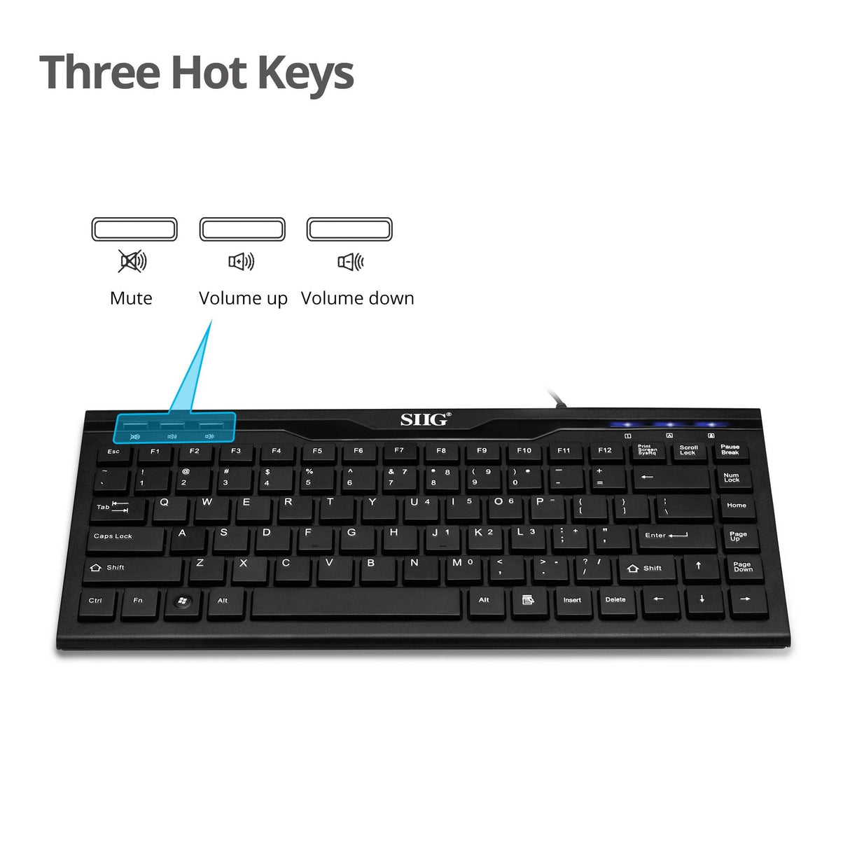 USB 87-Key Mini Keyboard