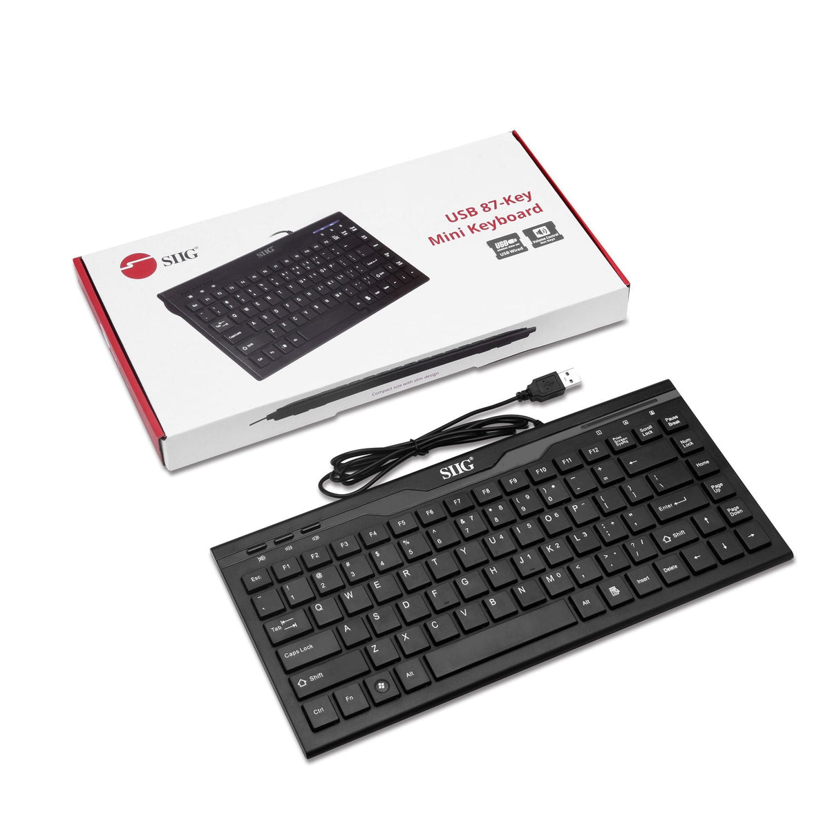 USB 87-Key Mini Keyboard
