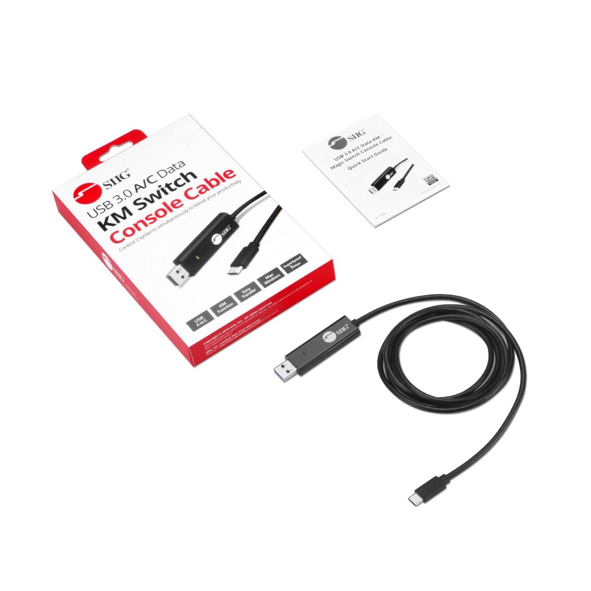USB A to C 5Gbps Data KM Magic Switch Console Cable