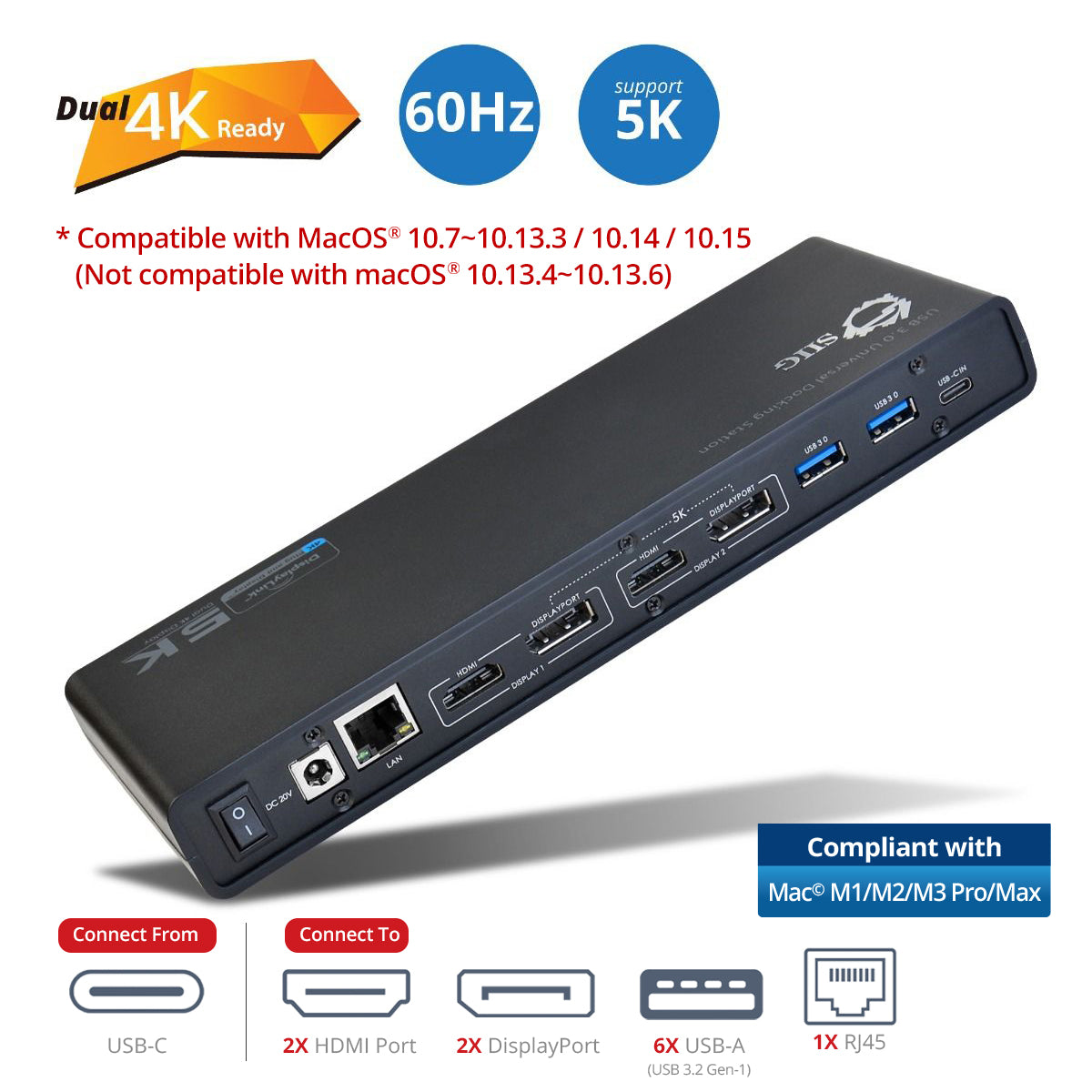 USB 3.0 4K Dual Video Docking Station - USB-C
