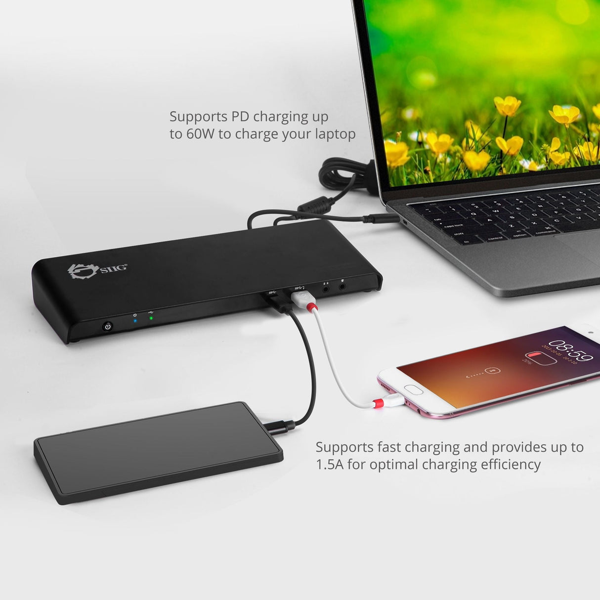 USB-C 4K Triple Display Docking Station with PD Charging - 60W