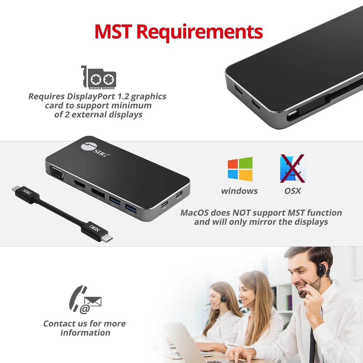 USB-C MST Video Travel Docking with PD Pass Through