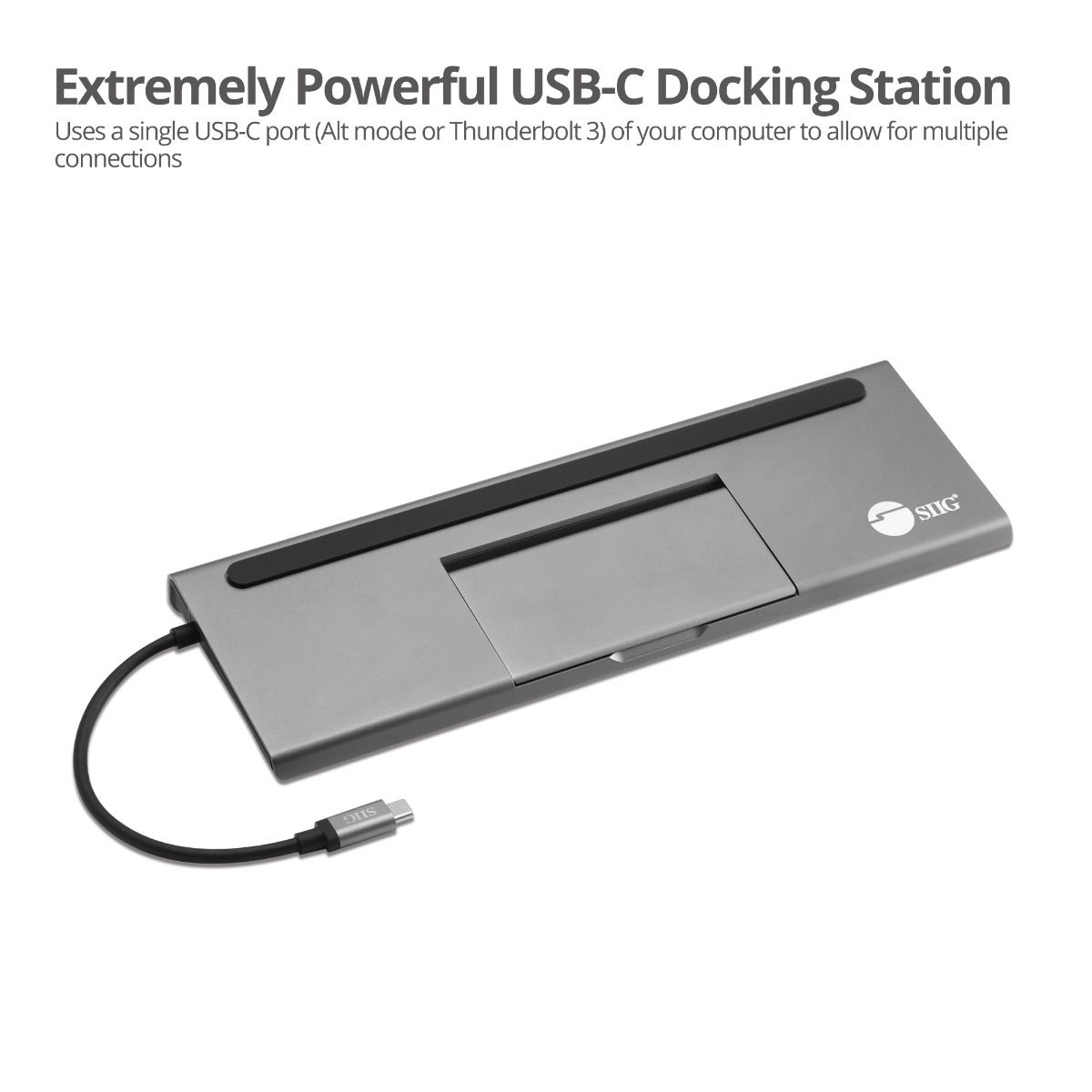 Aluminum USB-C MST Video Docking Station with Power Delivery pass-through