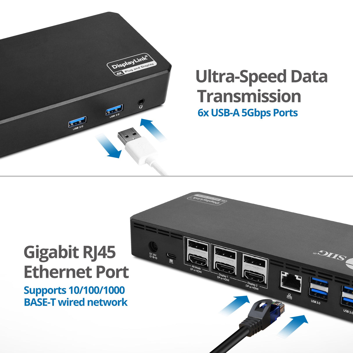 Universal Hybrid Triple 4K Video Docking Station with PD 3.0- Windows & Mac M1/M2/M3 Pro/Max Compatible