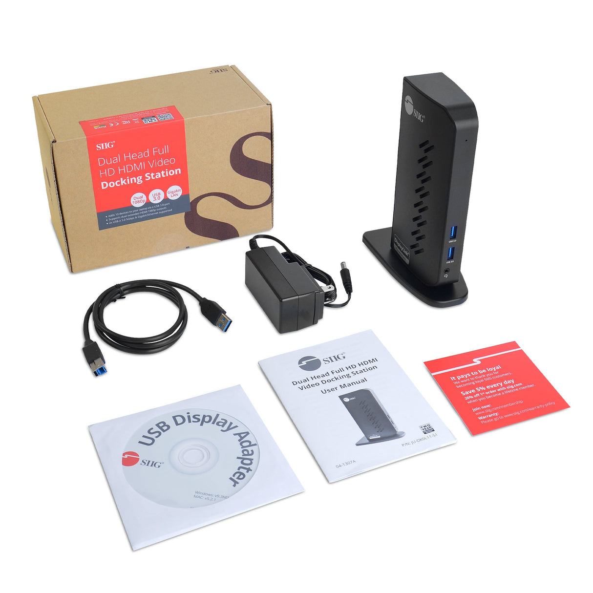 Dual Head Full HD HDMI Video Docking Station- Windows & Mac M1/M2/M3 Pro/Max Compatible