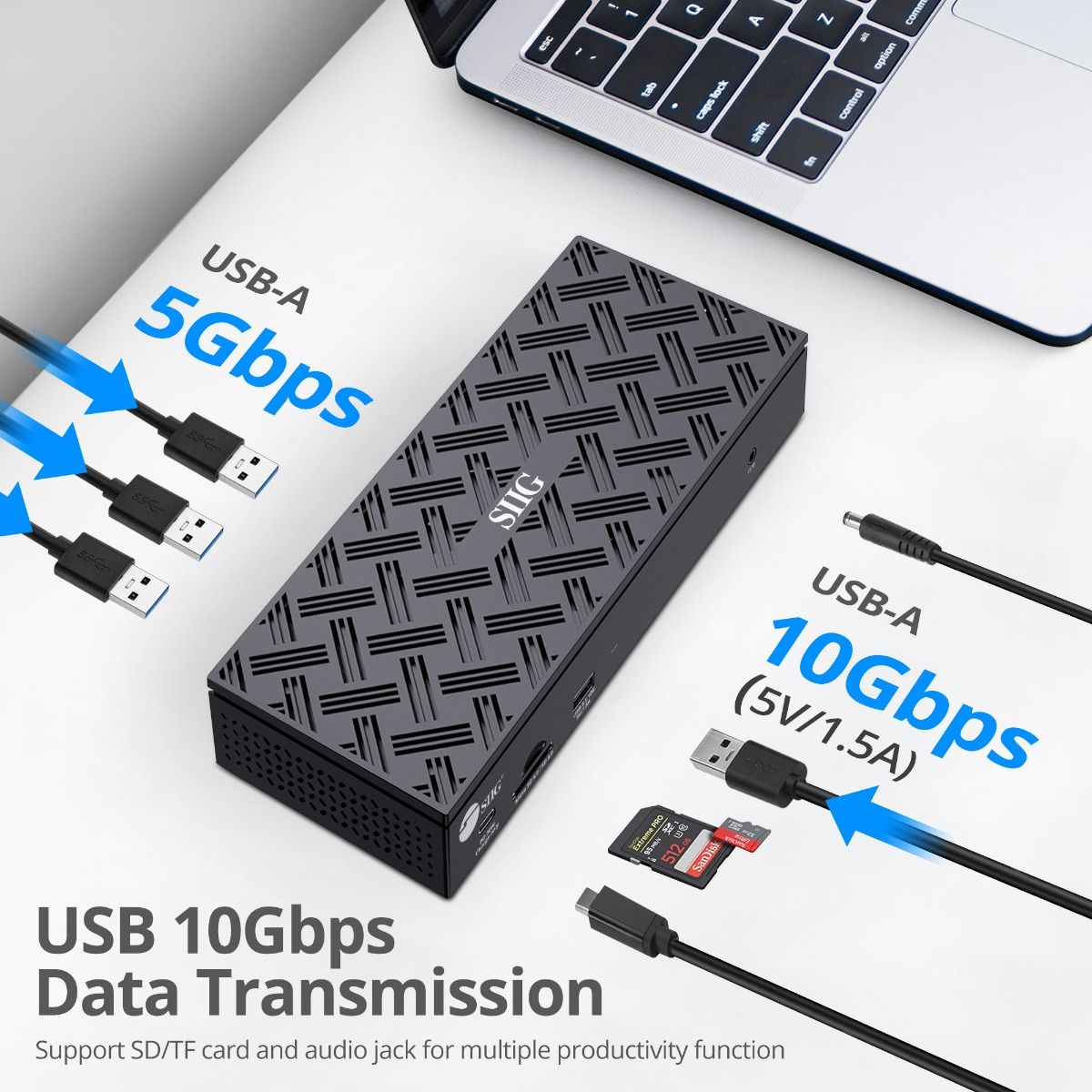 USB-C Quad Hybrid 4K Video Docking Station with PD- Windows & Mac M1/M2/M3 Pro/Max Compatible