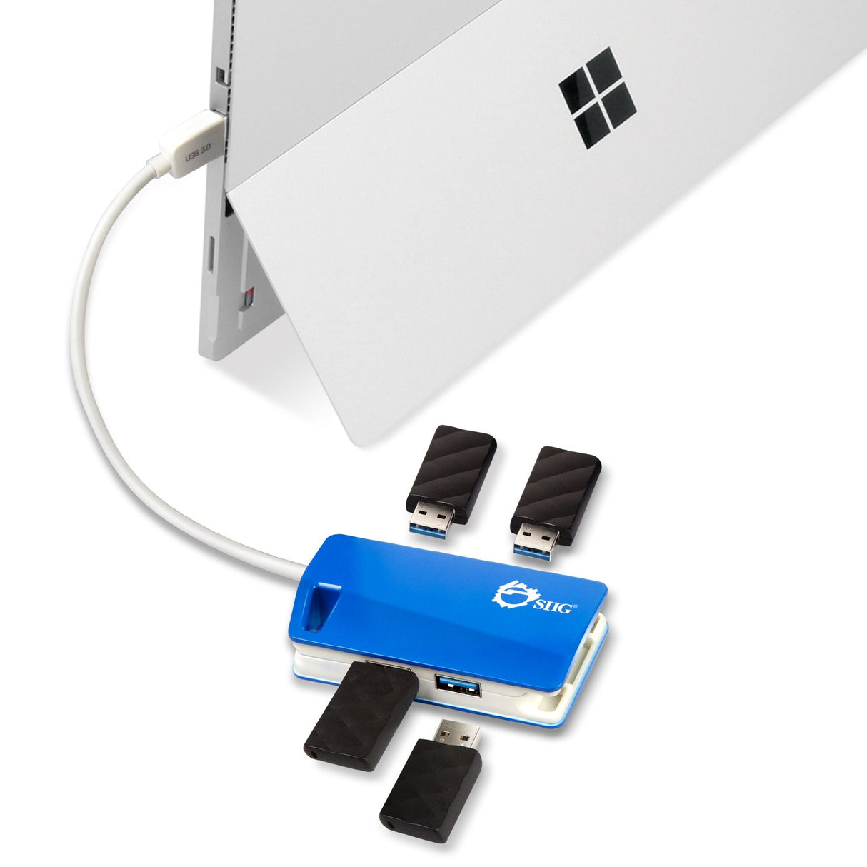 SuperSpeed USB 3.0 4-Port Hub - Cobalt Blue