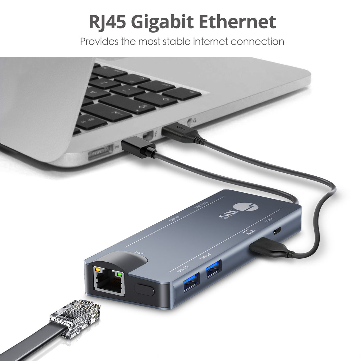 Mini-DP 4K Video Dock with USB 3.0 LAN Hub