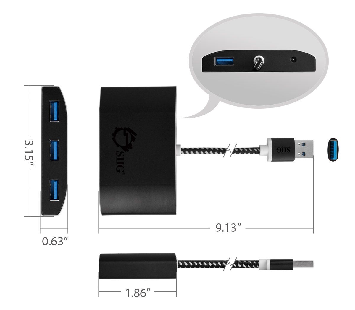 SuperSpeed USB 3.0 4-Port Powered Hub