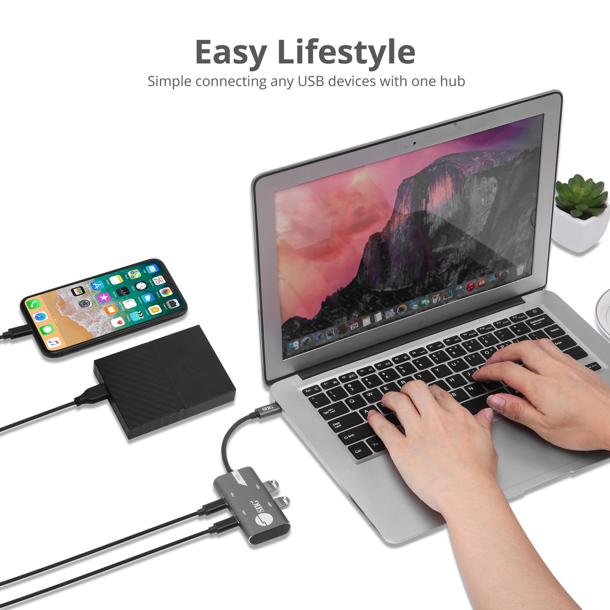 4-Port USB 3.1 Gen 2 10G Hub - 2A2C