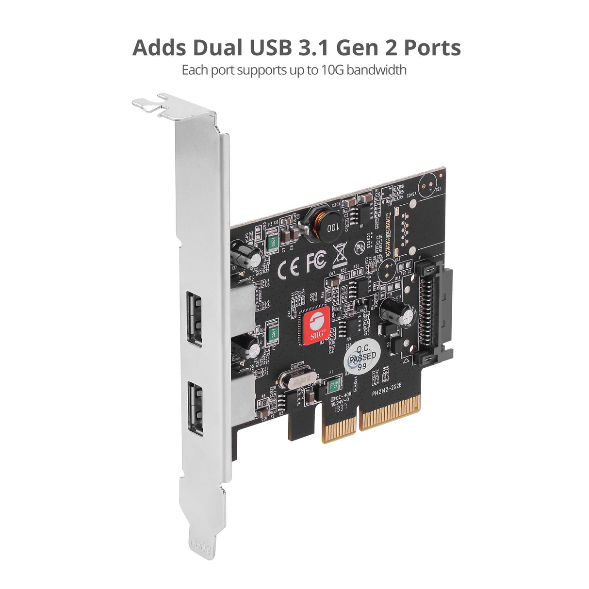 USB 3.1 2-Port PCIe Host Adapter - Type-A