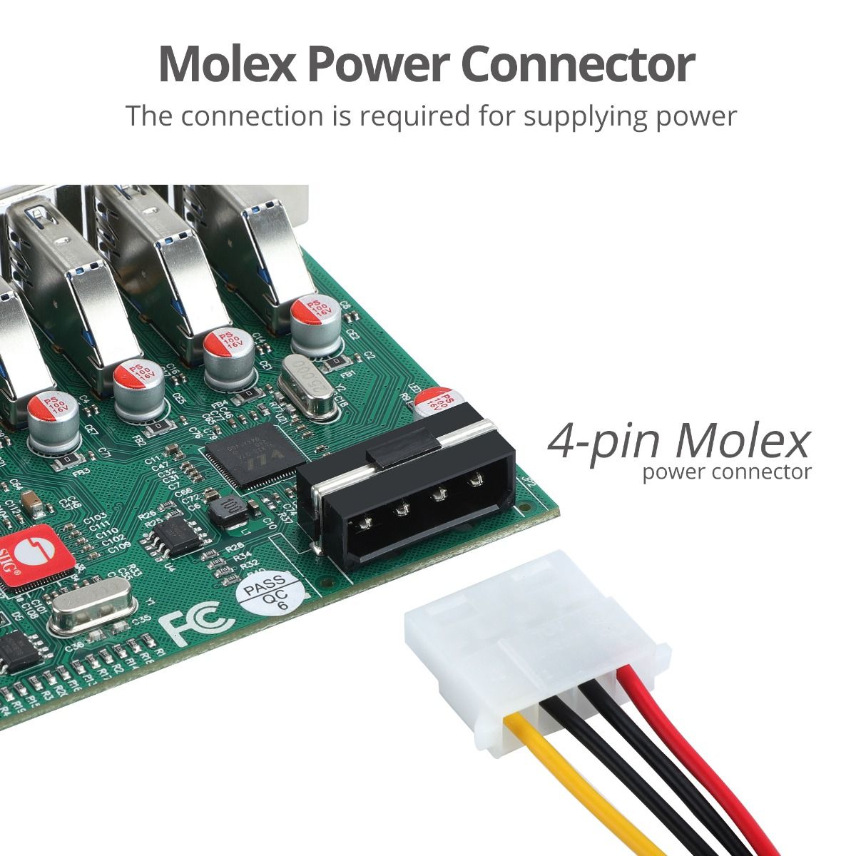 USB 3.0 7-Port PCIe Host Card
