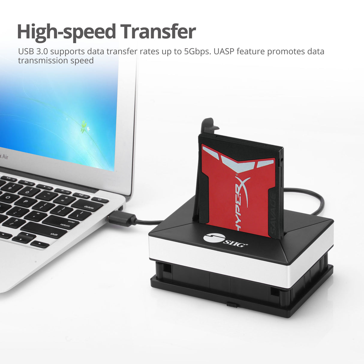 USB 3.0 to 2.5" SSD/HDD Storage Enclosure, SATA III, Up to 5Gbps