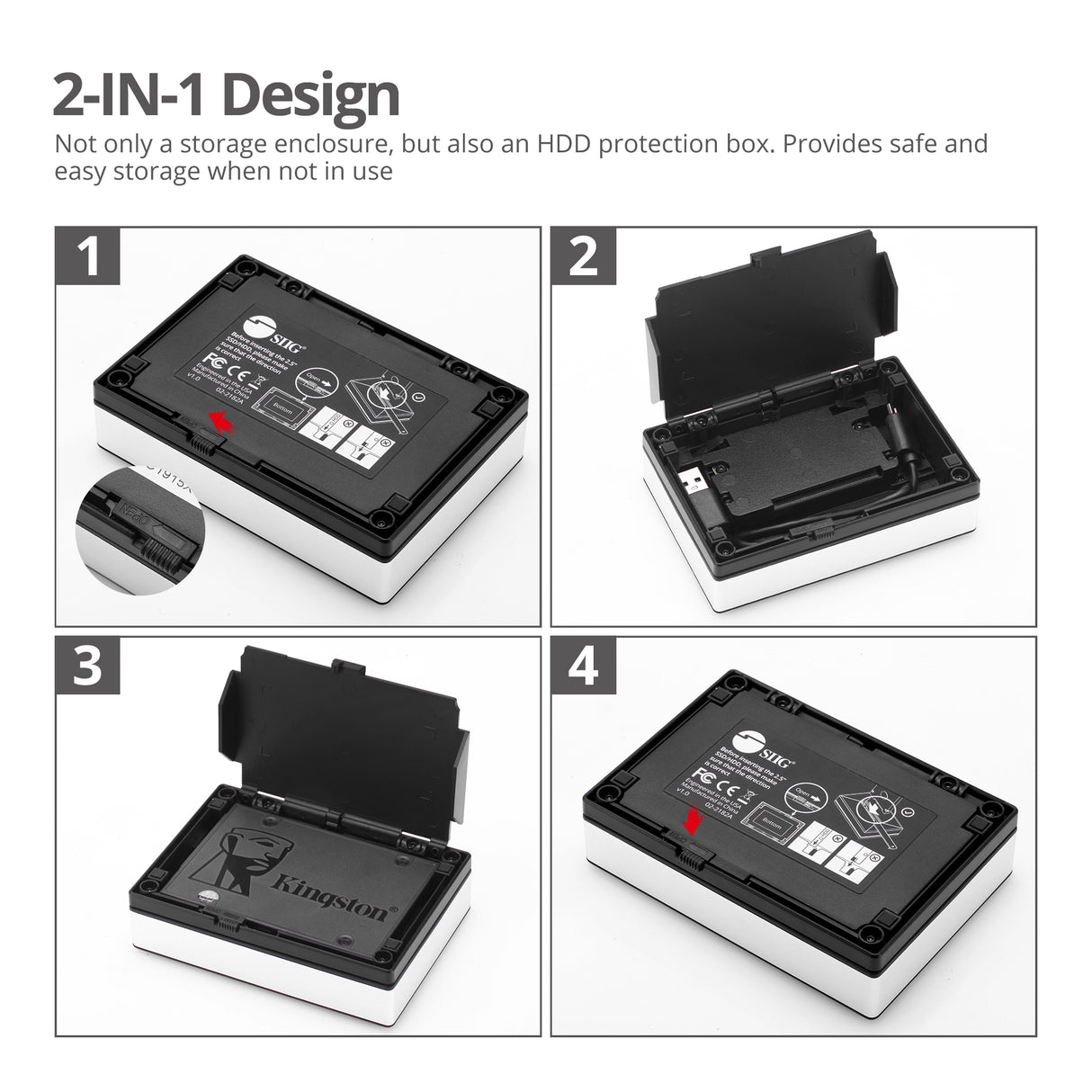 USB 3.0 to 2.5" SSD/HDD Storage Enclosure, SATA III, Up to 5Gbps