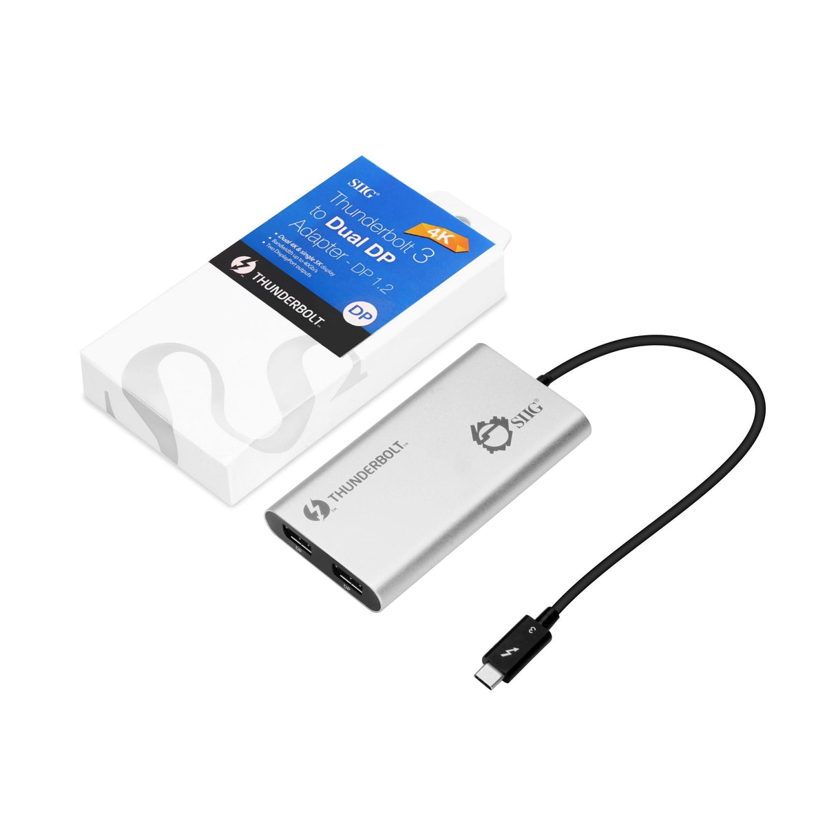 Thunderbolt V3 (USB-C) to Dual DisplayPort Adapter - DP, 1.2 4K@60Hz