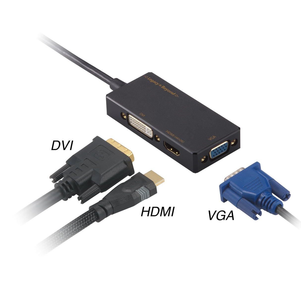 Mini DisplayPort to 4K HDMI/DVI/VGA 3-in-1 Adapter