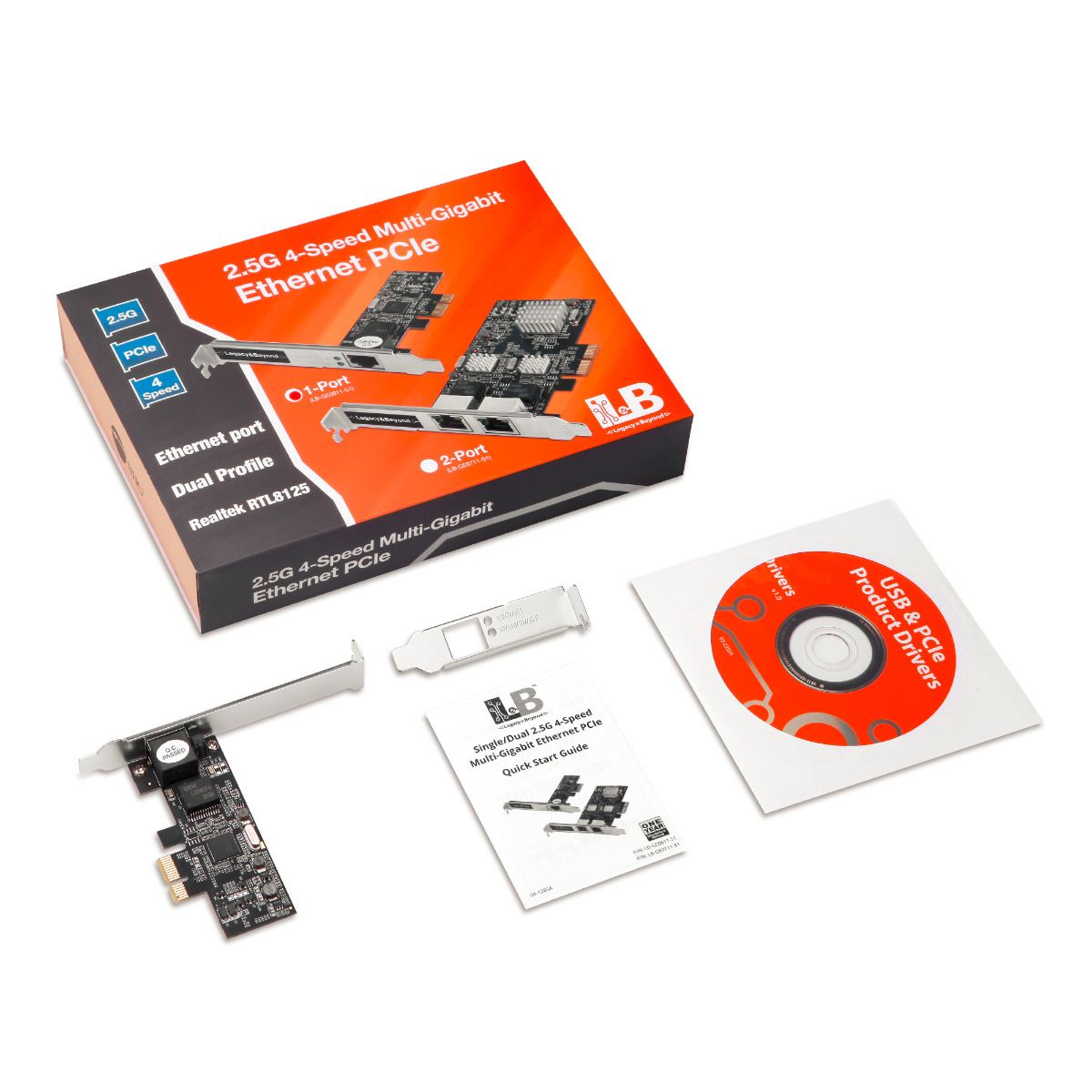 Single 2.5G 4-Speed Multi-Gigabit Ethernet PCIe Card