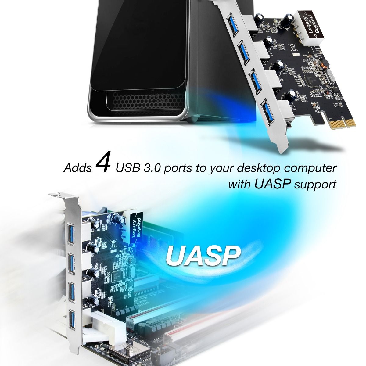 USB 3.0 4-Port (Ext) PCIe Host Card
