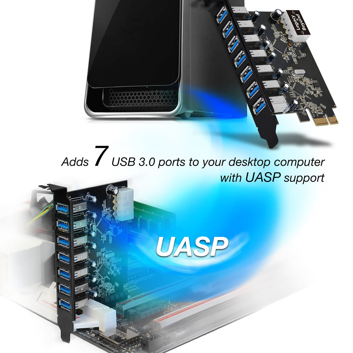 USB 3.0 7-Port Ext PCIe Host Adapter