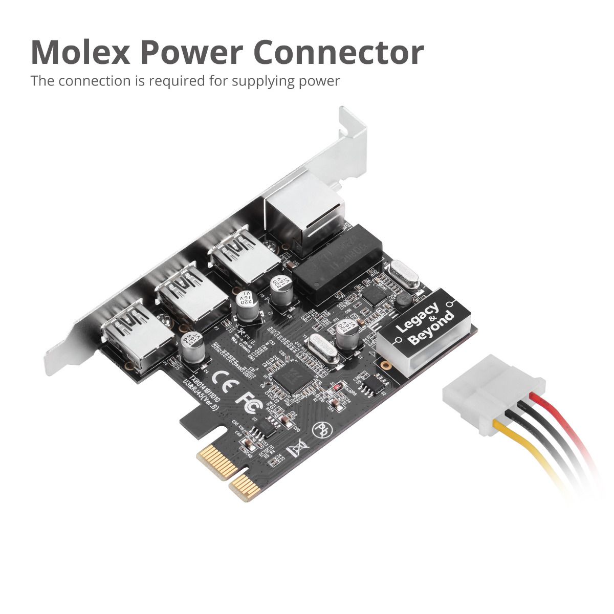 USB 3.0 3-Port Hub with LAN PCIe Host Card