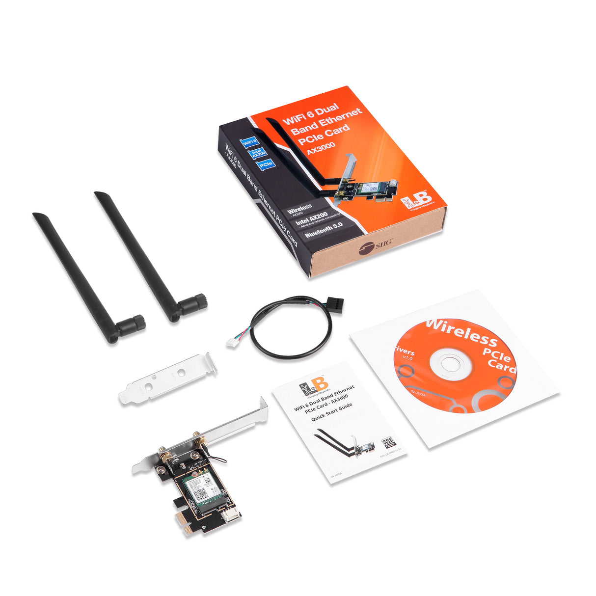 WiFi 6 Dual Band Ethernet PCIe Card - AX3000