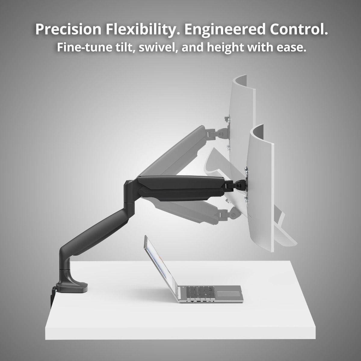 Single 45 inch Mechanical Spring Monitor Arm Desk Mount 26.4 lbs, Fits 17" to 45" Screen, Max Load 26.4 lbs, VESA 75/100/200 Compatible, Black