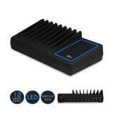 10-Port USB Charging Station with Ambient Light Deck - 90W