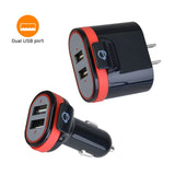 Fast Charging USB Wall Charger & Car Charger Bundle Pack – Black