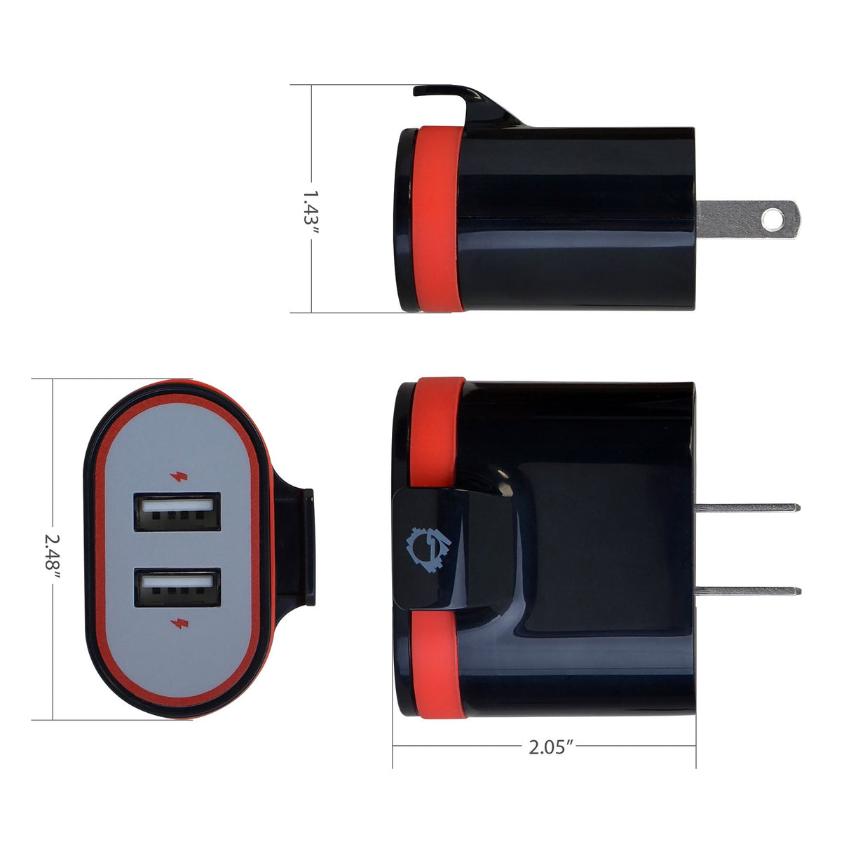 Fast Charging USB Wall Charger & Car Charger Bundle Pack – Black