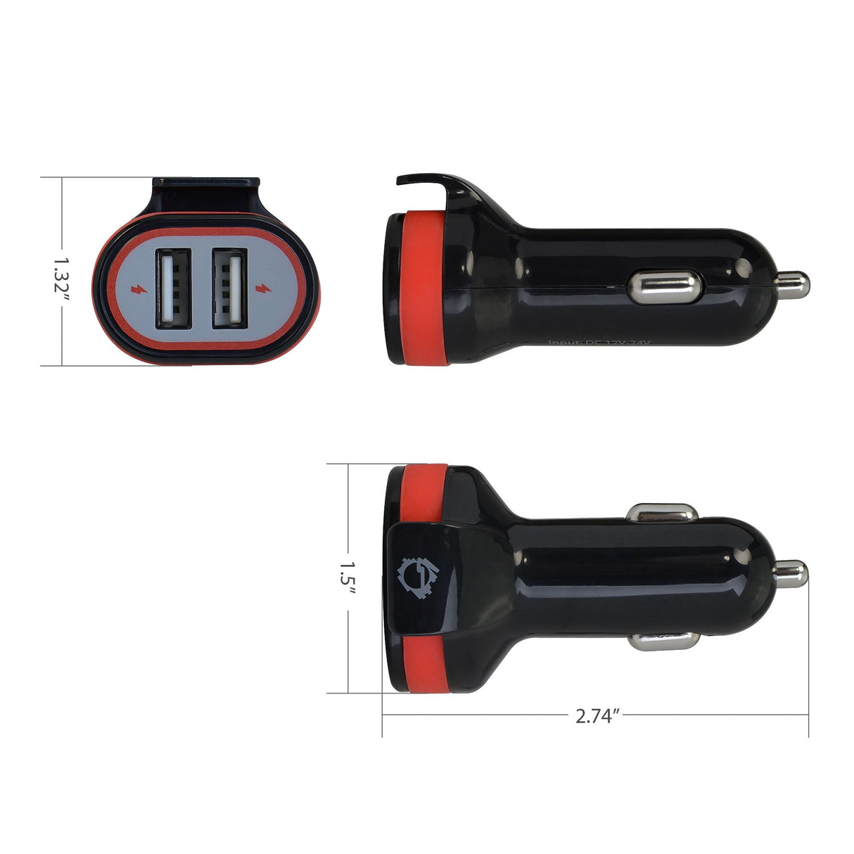 Fast Charging USB Wall Charger & Car Charger Bundle Pack – Black