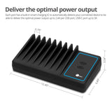 90W 10-Port USB-A/C & Wireless Charging Station with Ambient Light Deck - 9A1C