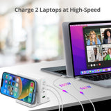 240W GaN PD 3.1 Charger - 3C1A - USB-C Power Adapter - Portable USB Type-C Charger - Maximum 240W output totally - C1 up to 140W - C2/C3 up to 100W - USB-A up to 30W