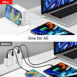 240W GaN PD 3.1 Charger - 3C1A - USB-C Power Adapter - Portable USB Type-C Charger - Maximum 240W output totally - C1 up to 140W - C2/C3 up to 100W - USB-A up to 30W